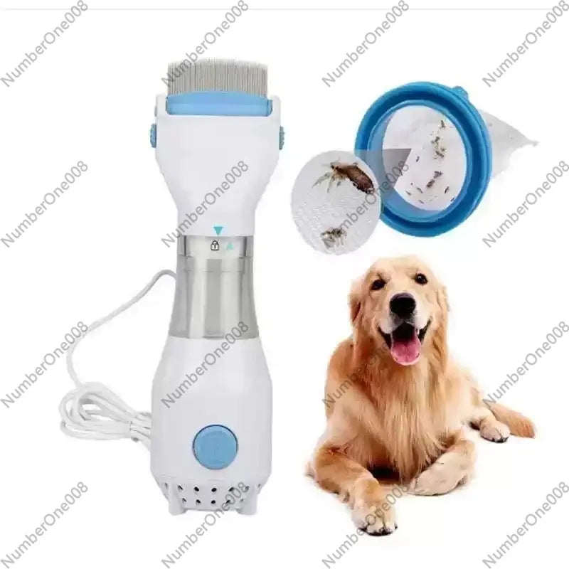 Electric Suction Flea Comb Efficient Cleaning Removing Lice Automatic Clean Comb with Dense Teeth for Dog/Cat Pet Grooming Tool
