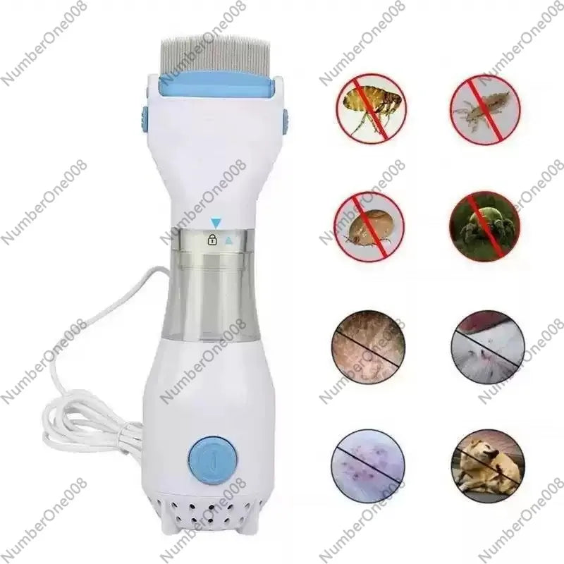 Electric Suction Flea Comb Efficient Cleaning Removing Lice Automatic Clean Comb with Dense Teeth for Dog/Cat Pet Grooming Tool